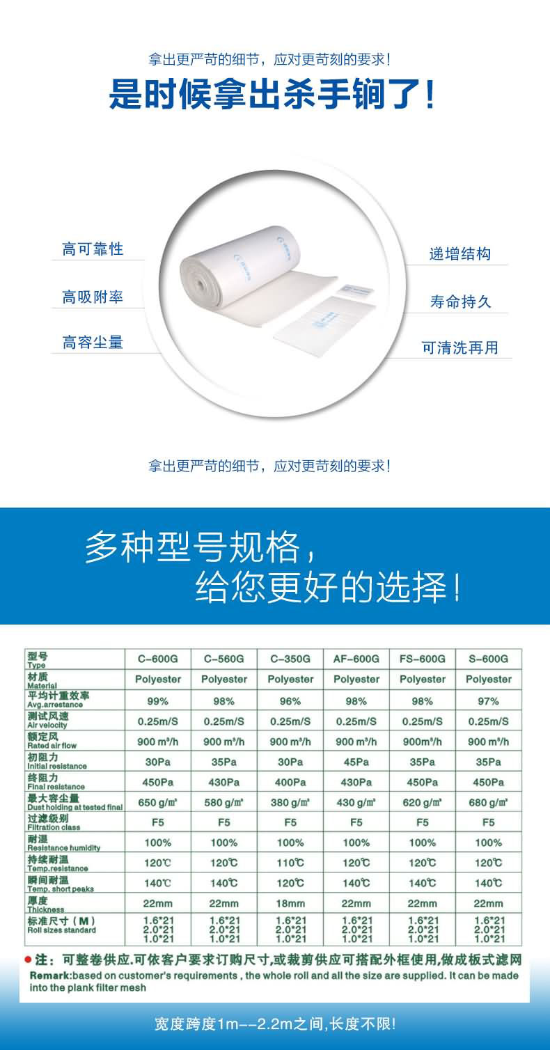 頂棚棉過濾棉捷霖凈化用精細(xì)的工藝制造出良品，多規(guī)格滿足您不同的需求